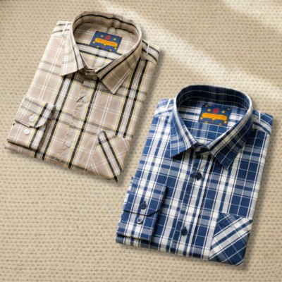 2 Pc Combo Men's Premium Full Sleeve Check Shirt