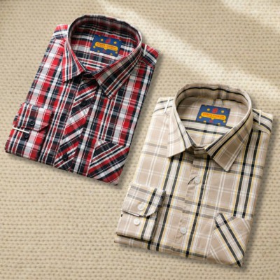 2 Pc Combo Men's Premium Full Sleeve Check Shirt