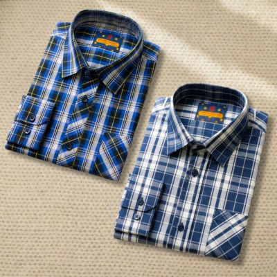 2 Pc Combo Men's Premium Full Sleeve Check Shirt