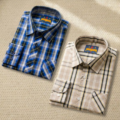 2 Pc Combo Men's Premium Full Sleeve Check Shirt