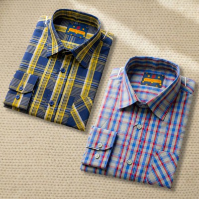 2 Pc Combo Men's Premium Full Sleeve Check Shirt
