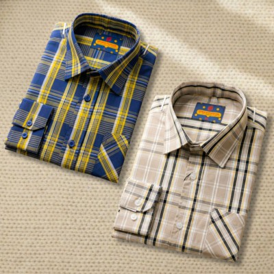 2 Pc Combo Men's Premium Full Sleeve Check Shirt