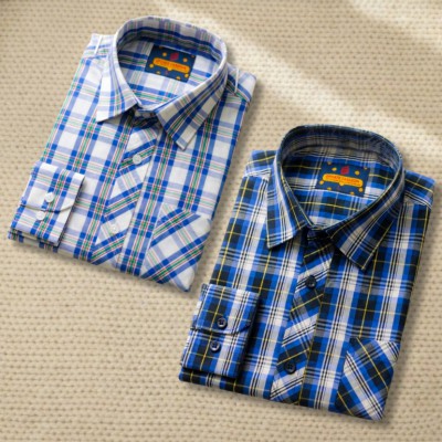 2 Pc Combo Men's Premium Full Sleeve Check Shirt