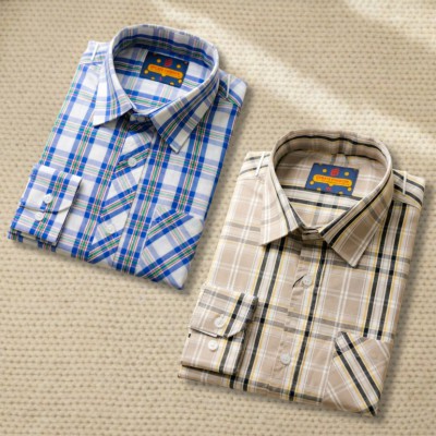 2 Pc Combo Men's Premium Full Sleeve Check Shirt