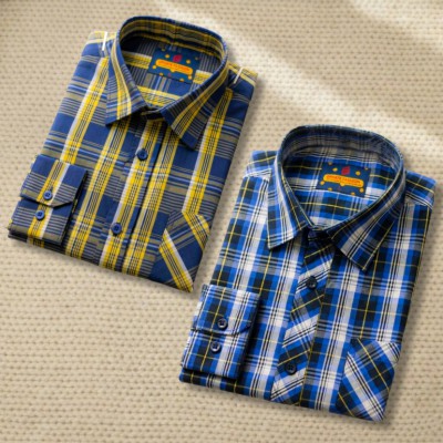 2 Pc Combo Men's Premium Full Sleeve Check Shirt