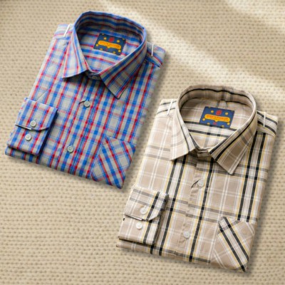 2 Pc Combo Men's Premium Full Sleeve Check Shirt