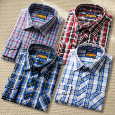4 Pc Combo Men's Premium Full Sleeve Check Shirt