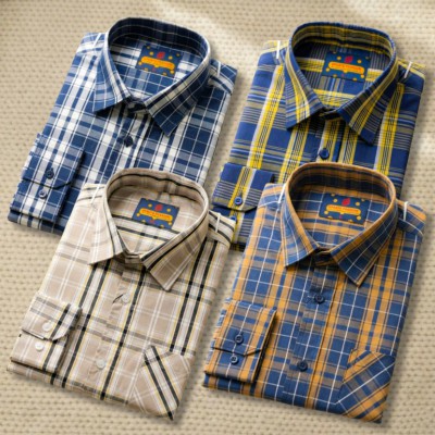 4 Pc Combo Men's Premium Full Sleeve Check Shirt