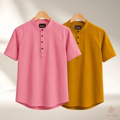 2 Pcs Combo Men's Half Sleeve OXF Katua- Misty+Kathal
