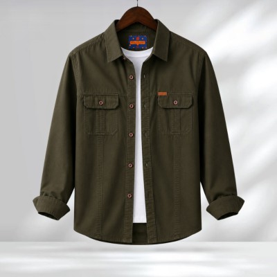 Full Sleeves Double Pocket Panel Shirt
