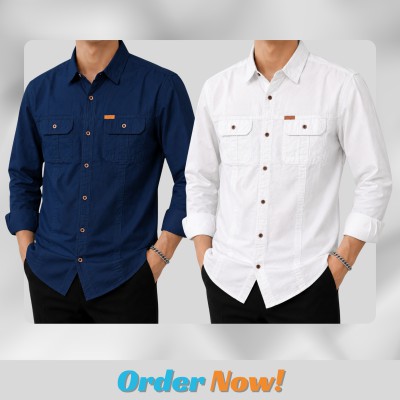 2 Pc Full Sleeves Two Pocket Panel Shirt
