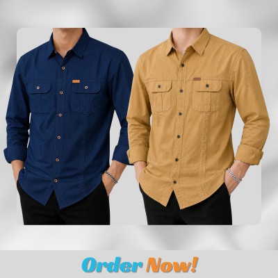 2 Pc Full Sleeves Two Pocket Panel Shirt