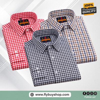 3 Pc Combo Full Sleeve Premium Grameen Check Shirt