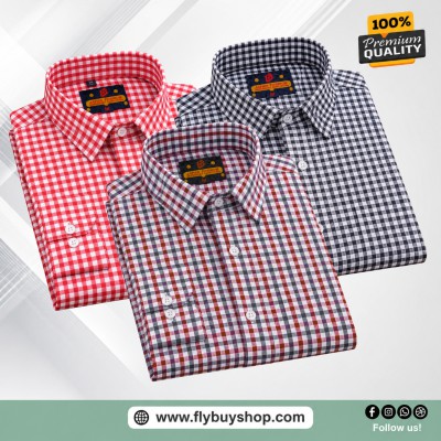 3 Pc Combo Full Sleeve Premium Grameen Check Shirt