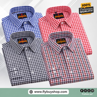 4 Pc Combo Full Sleeve Premium Grameen Check Shirt