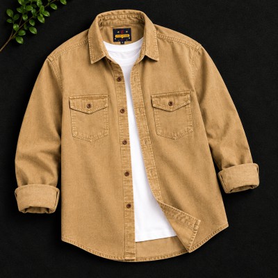 Men's Premium Double Pocket Acid Wash Denim Shirt